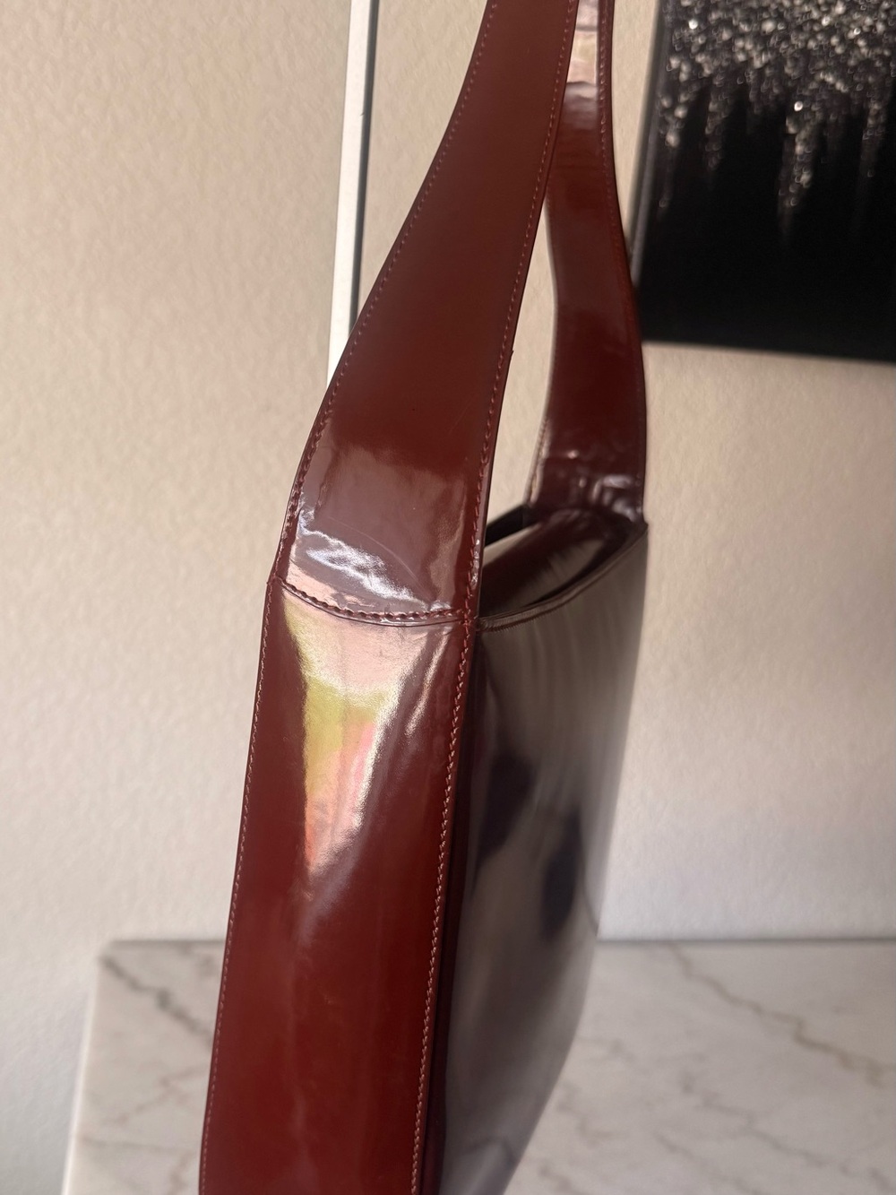 Gucci Interlocking GG Patent Leather Shoulder Bag w/COA-Vintage GUC!! - Picture 10 of 11